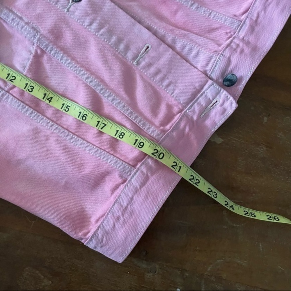 Gap pink cropped denim jean jacket size M Tall - Picture 5 of 10